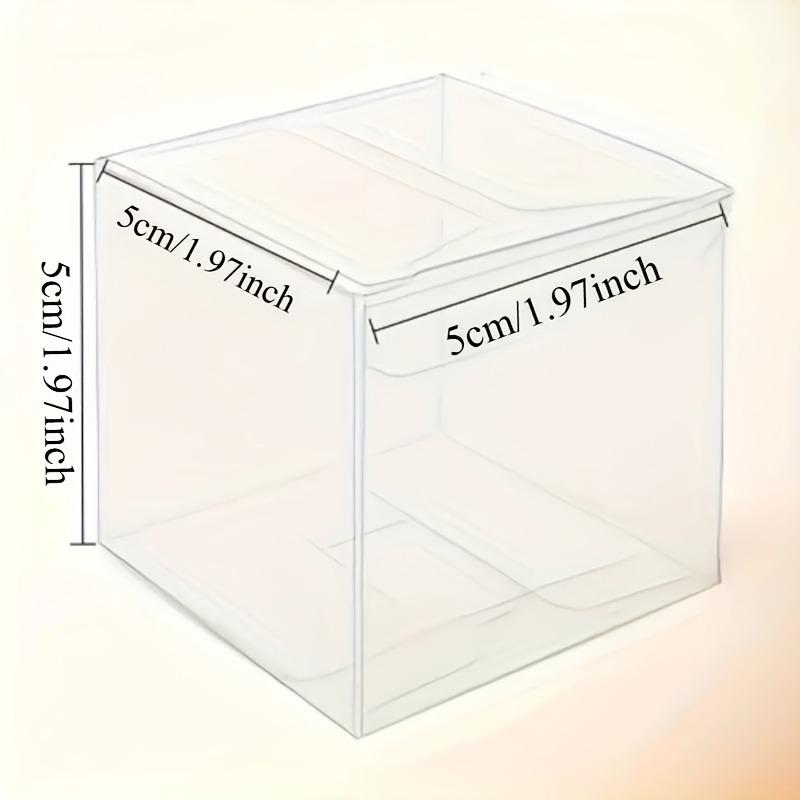 50/100pcs Transparent Plastic Gift Boxes Clear PVC Folding Box for Wedding Parties Bulk Gift Candy Chocolate Packaging Box Decor
