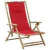 Day and Night - Day and Night Reclining Bamboo and Red Fabric Relaxation Chair
