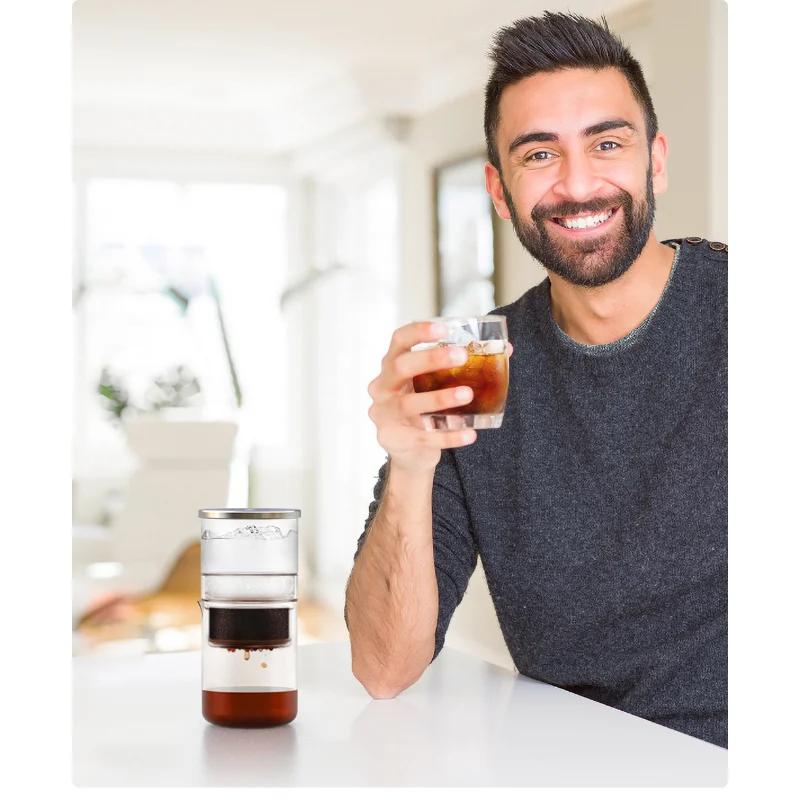 Kávovar Sada konvice na přípravu kávy za studena Skleněný odkapávací filtr ve skandinávském stylu Překapávač ledu Překapávač kávy Dárkové příslušenství ke kávě