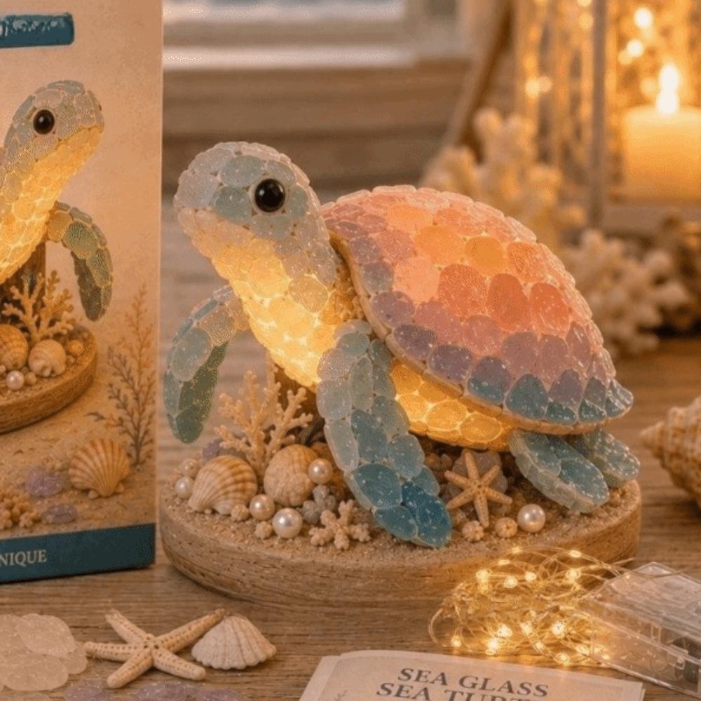 Handmade Sea Glass Art Kit Tortoise Jellyfish Sea Animals DIY Material Kit Home Decor