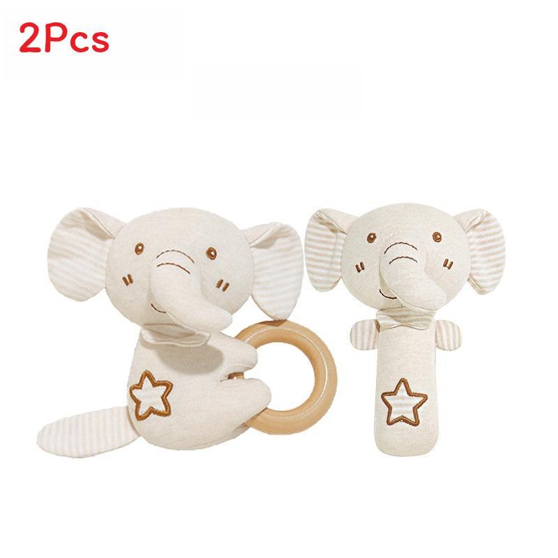 Baby Organic Cotton Rattle Set With Grasping And Soothing Features For Newborns