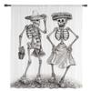 Skull Skeleton Hat Bottle White Tulle Sheer Window Curtains for Living Room the Bedroom Modern Voile Organza Curtains Drapes