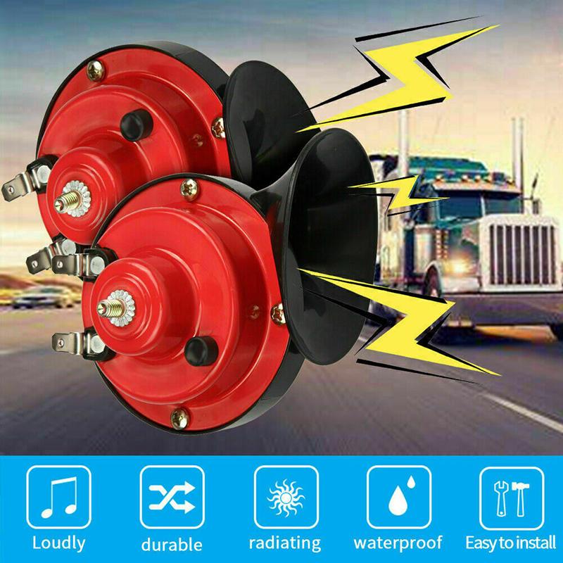 12V 110DB Super Loud Train Horn Waterproof Motorcycle Car Truck SUV Boat Red