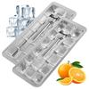 2 Stück 18 Fächer Edelstahl-Eiswürfelform Metall-Eiswürfelbereiter für Partys Abnehmbarer DIY-Eisbereiter Eiswürfelform mit Hebel