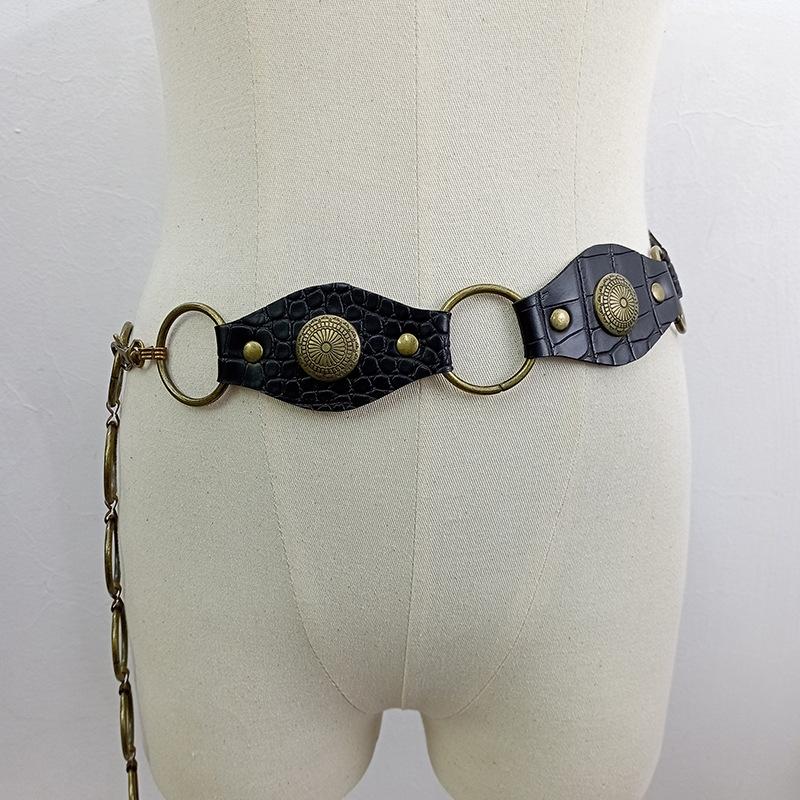 

Четыре сезона в наличии новый ремень женский кожаный модный универсальный джинсовый ремень украшение с юбкой, костюмом, свитером талии крышка 105cm чёрный