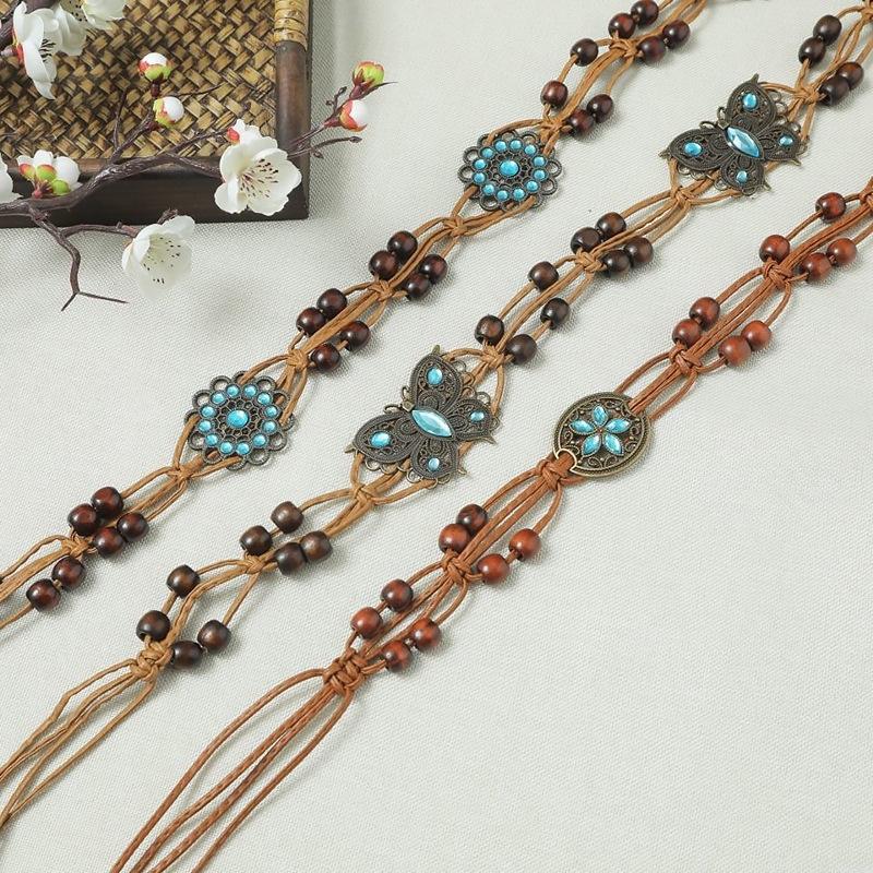 Retro Versatile Braided Waist Rope Bohemian Women's Waist Decoration Belt Ethnic Belt Korean Style Decorative Casual Waist Chain