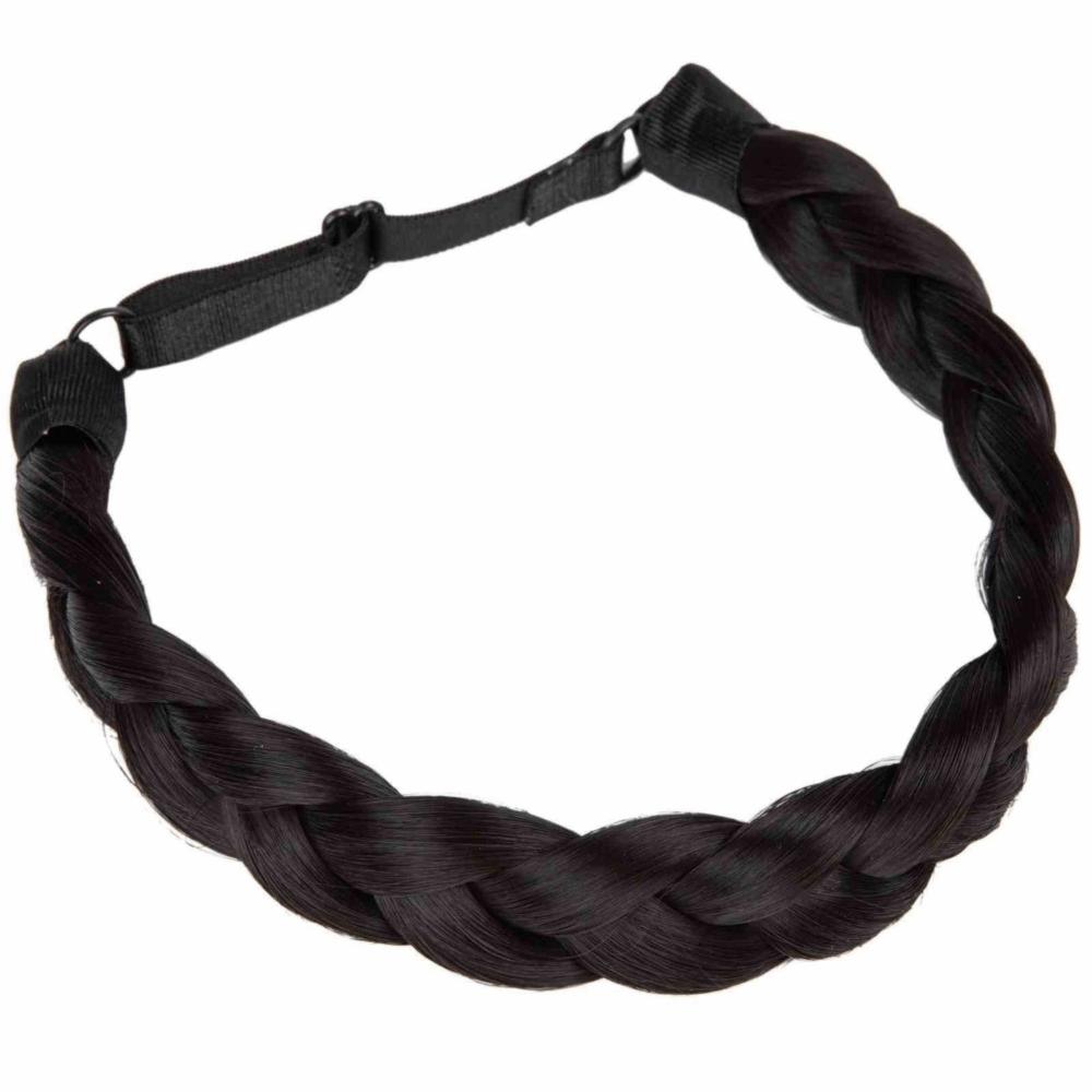 Premium Braided Elastic Band Hair Synthetic Retro Head Hoop Braiding Hair Headband Daily Wear