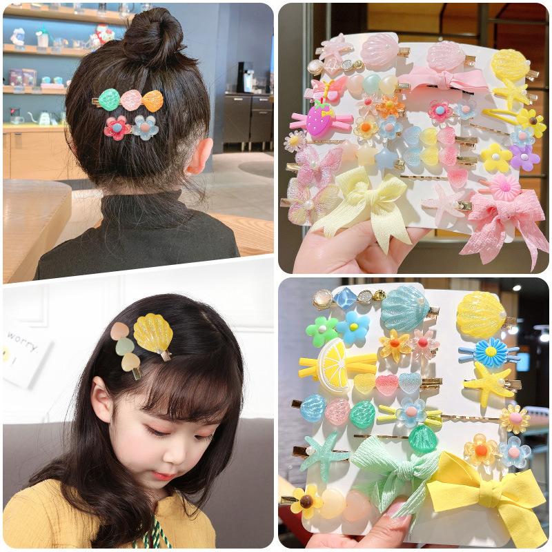 Heart Shape Cute Baby Hairgrips Korean Metal Butterfly Child Hair Accessories Flower Kids Hair Clips for Thick Hair