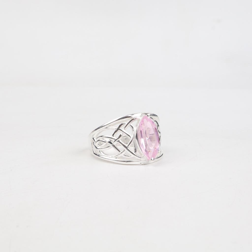 Rare Morganite Gemstone 925 Sterling Silver Statement Jewelry Ring Gift For Her CZR-3-2