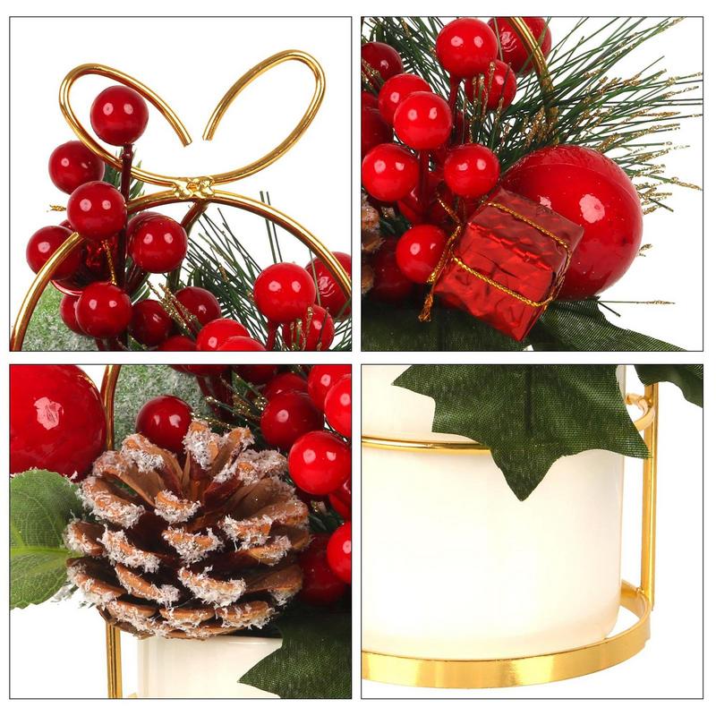 

Artificial Plants Indoor Pine Cone Vase Decoration Realistic Artificial Plants For Home Christmas Table Office Porch Bedroom CN