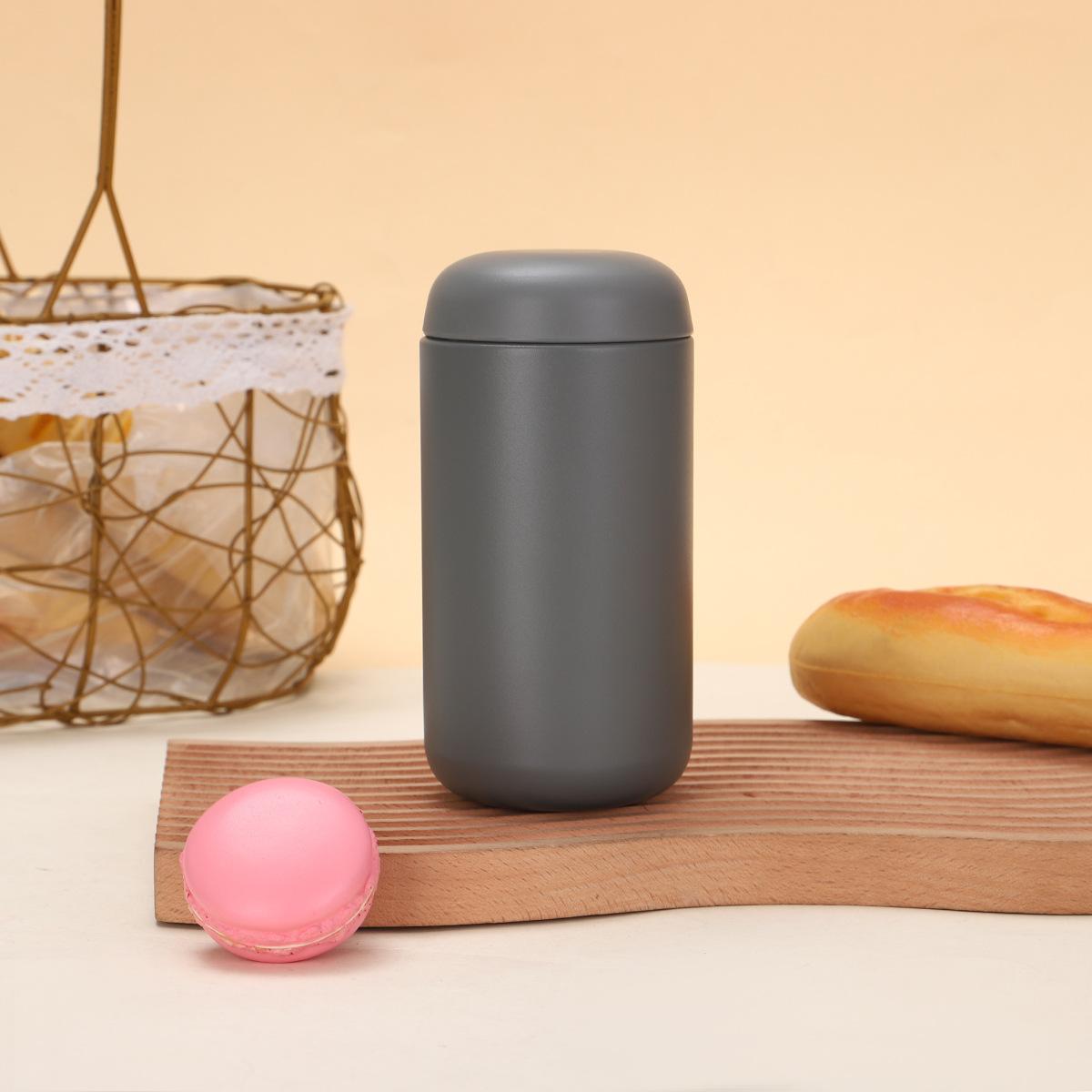 400ml Macaron Pastel Color 304 Stainless Steel Vacuum Cup, Pocket-Sized Tea Infuser Bottle 400ml серый