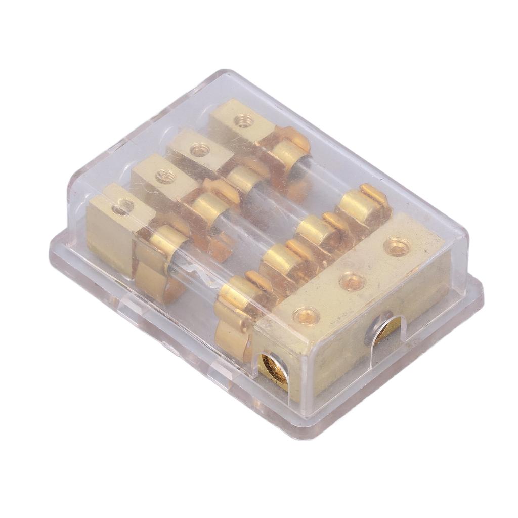 Power Distribution Block Car Audio Splitter 1 In 4 Out Ground Distributor Fuse Holder 60A