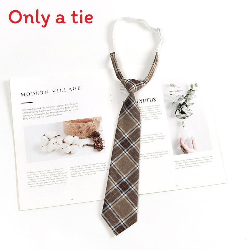 Checkered Retro Brown Striped Tie And Bow For Casual School Outfits Gifts And