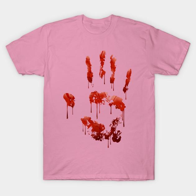 T Shirt Women Bloody Hand Print Halloween Harajuku Print Kawaii Tshirt Summer Short Sleeve Female T-Shirt Top Tee