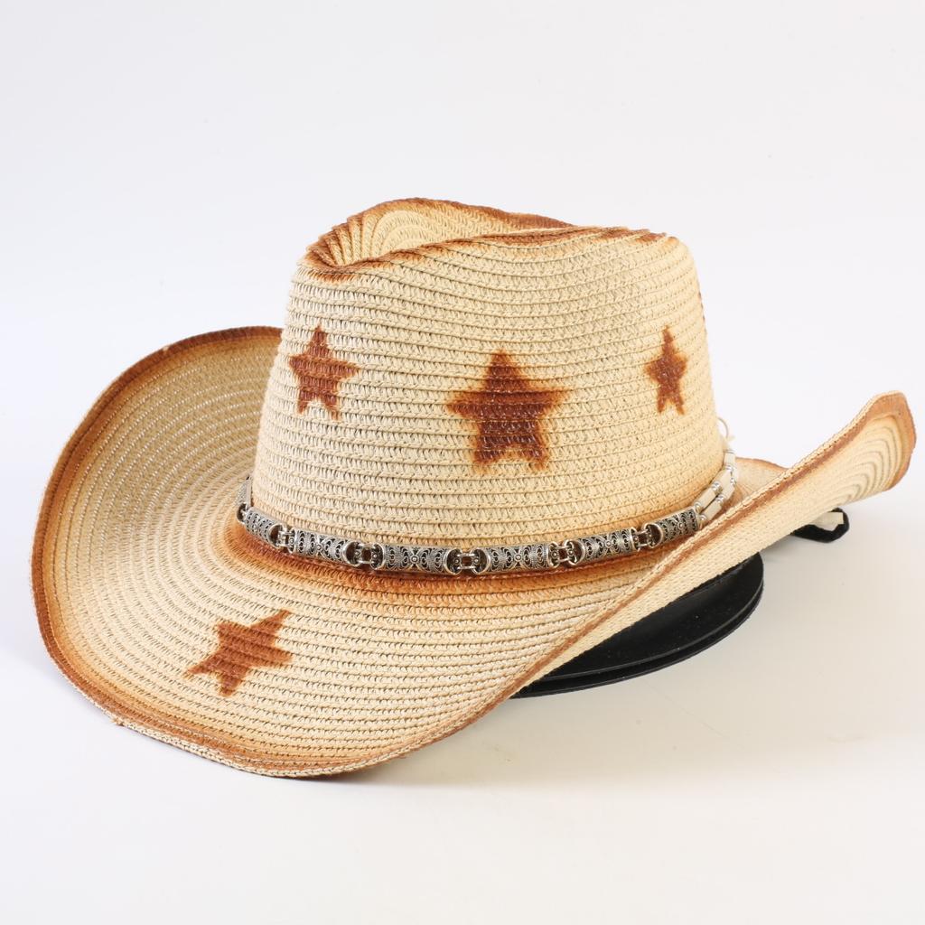 Best-selling Western cowboy hats for men and women, fashionable sunshade straw hats, classic outdoor Western cowboy hats