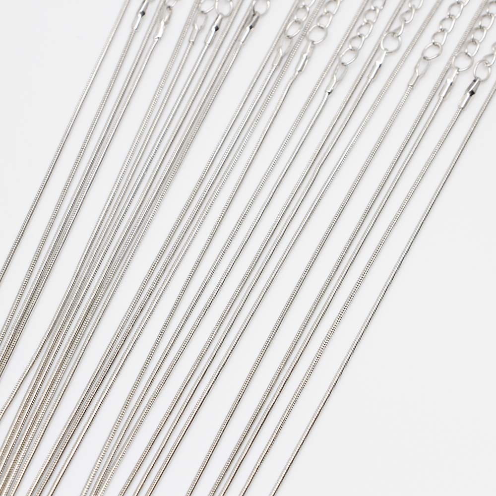 White K 12Pcs/Pack 45cm Lobster Claw Clasp Snake Necklace Chains For DIY Jewelry Findings Bulk Wholesale Accessories