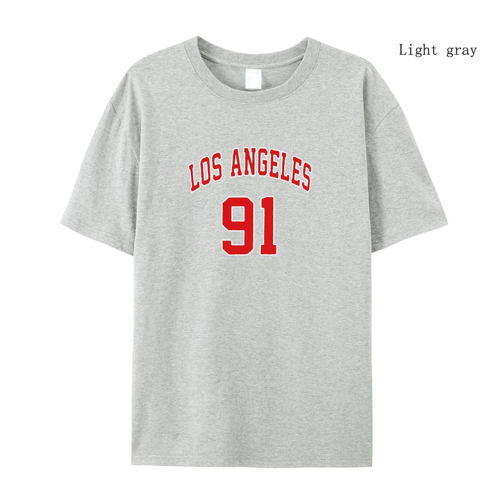 Women's T-Shirt Los Angeles 91 Usa City Letter Streetwear Summer Short sleeved T-shirt Oversize Short Sleeved T-shirt