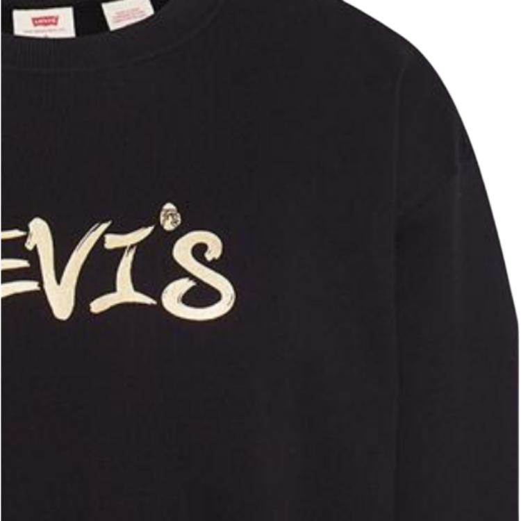 Levi's Sweatshirts Men's Black Crew Neck Moderate Regular A5507-0000