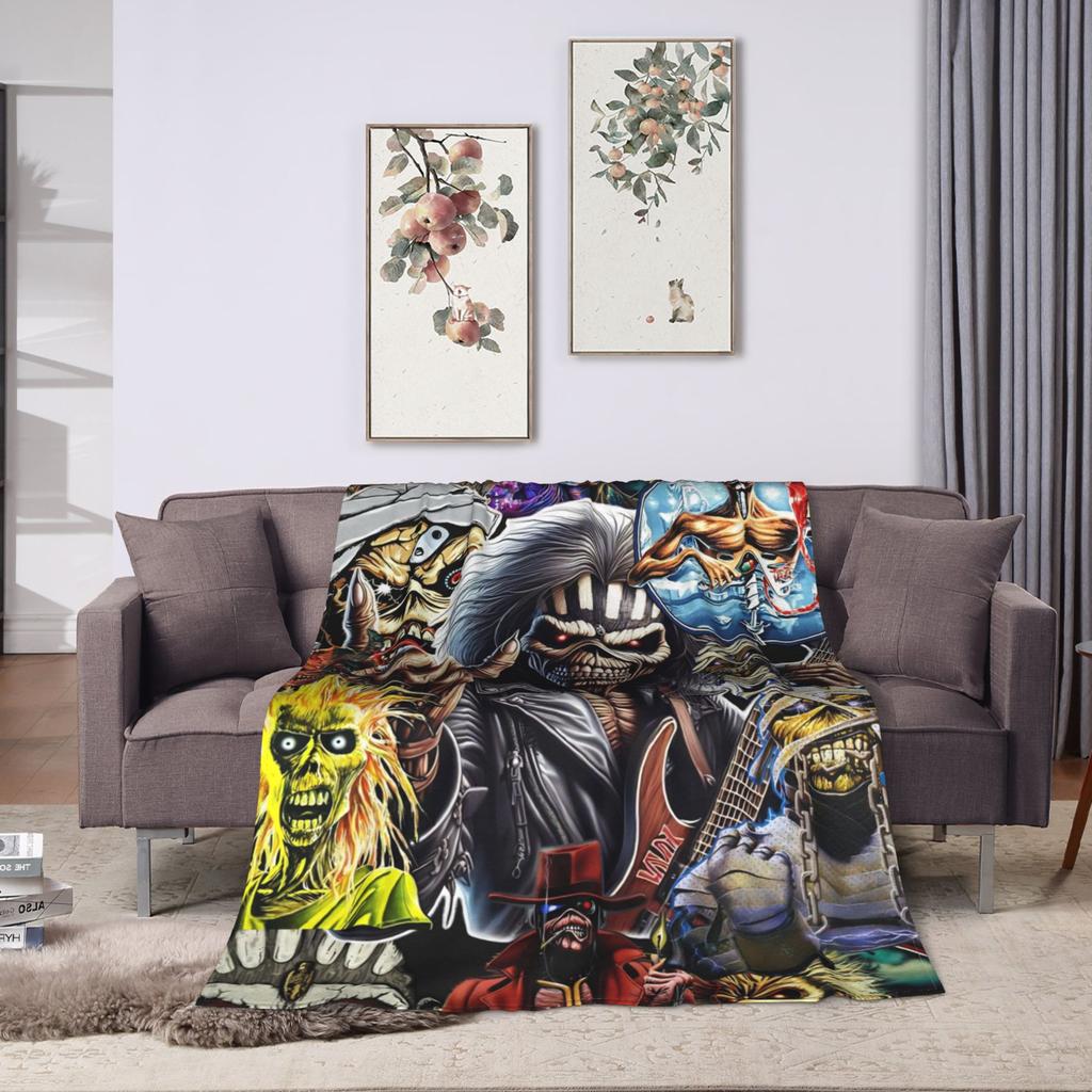 I-Irons M-Maidens Flannel Blanket Winter Warm Bedding Throws for Girls Boys Couch Chair Aesthetic Bedspread Sofa Bed Cover