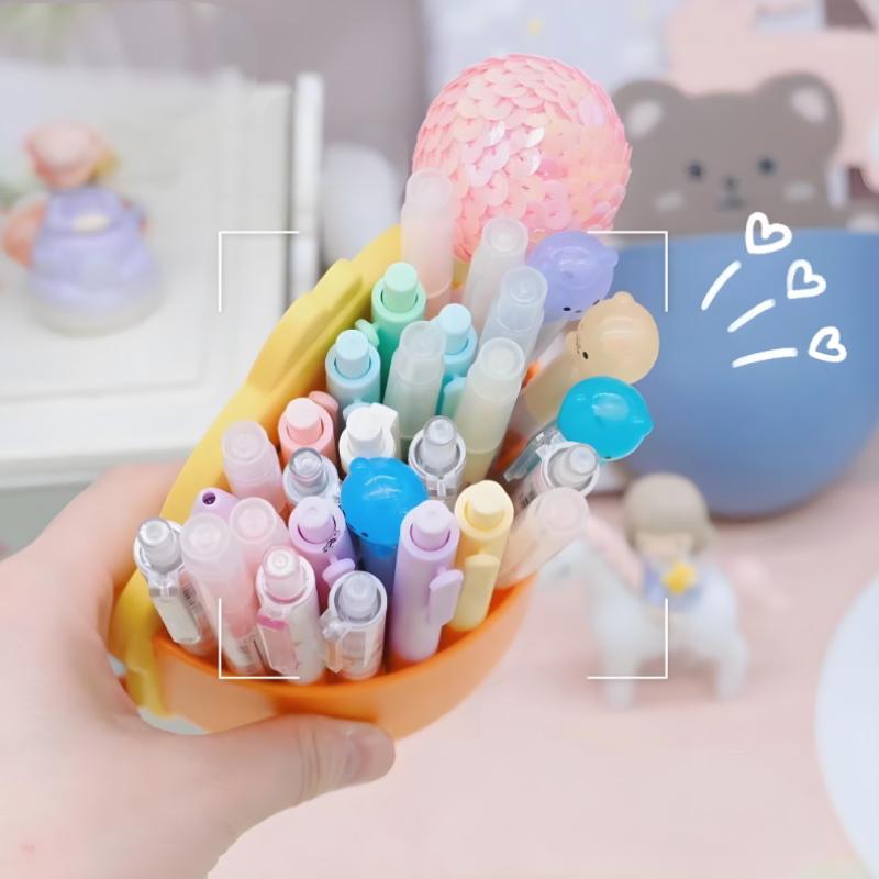 Saboneteira de Parede Desenho Animado Autoadesiva Porta-Canetas de Parede, Armazenamento para Escrita com Canetas Marcadoras, Armazenamento de Mesa, Fofa