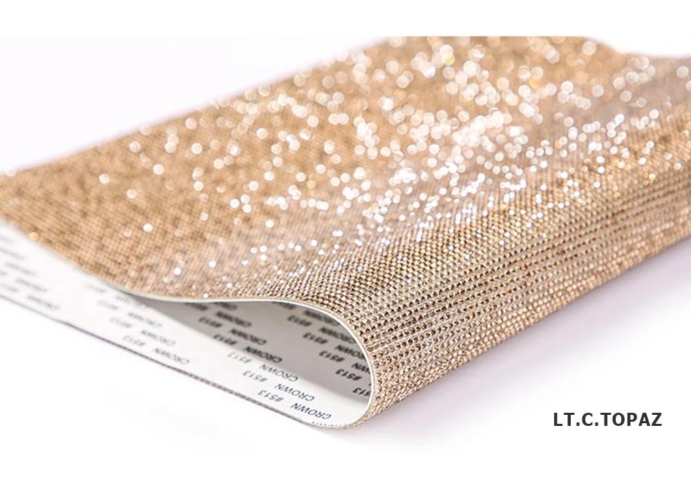 DIY Rhinestone Sheet Self Adhesive Rhinestone Trim Luxurious Crystal Sheet Stickers for PC Phone Case Shoes Car Decoration