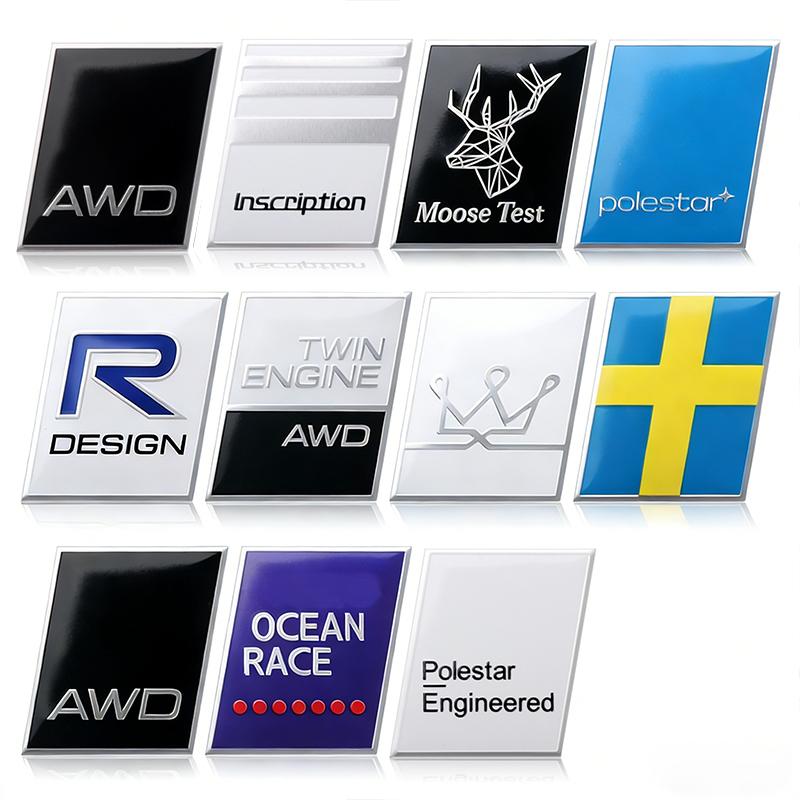 Aluminum Car Body Fender Trunk Decal Badge for Volvo XC60 S60 V40 V50 V60 XC90 S40 S80 C30 XC40 Fender Trunk Styling Decoration