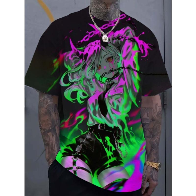 Cartoon Sexy Girl Pattern Men s T-Shirt 3d Printed  T Shirt For Men personality Bad Girl New Harajuku Short Sleeve Tops 5XL