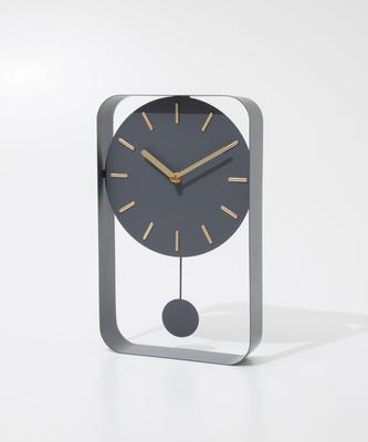 KARLSSON Wall Clock with Pendulum Charm, Small, Gray [Parallel Import]