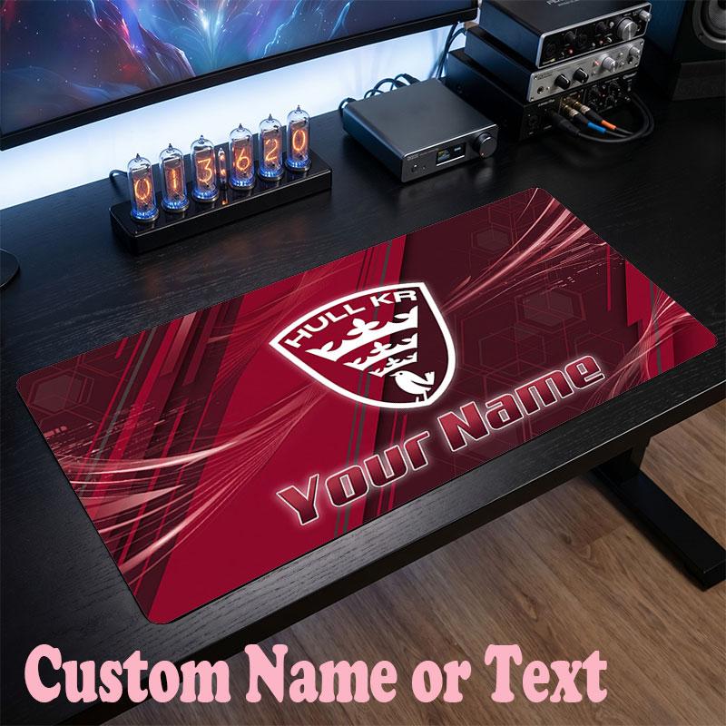 Hull KR Customized Name Text Mouse Pad, Large Desk Mouse Mat Personalized Home Office Present