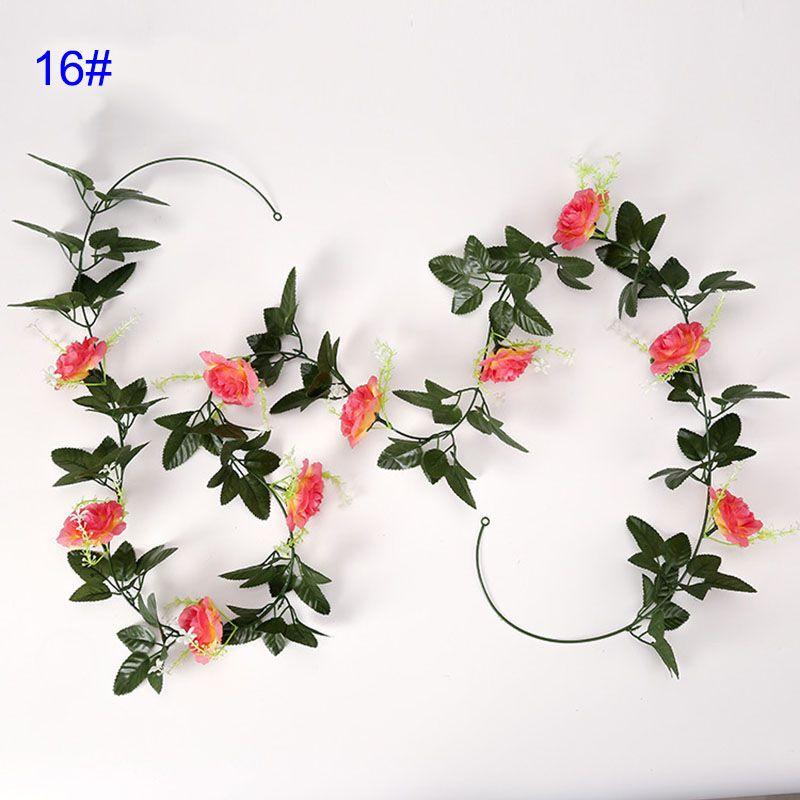 24m Silk Long Rose Fake Flower Ivy Vine Leaf Garland Wedding Party Home Decor