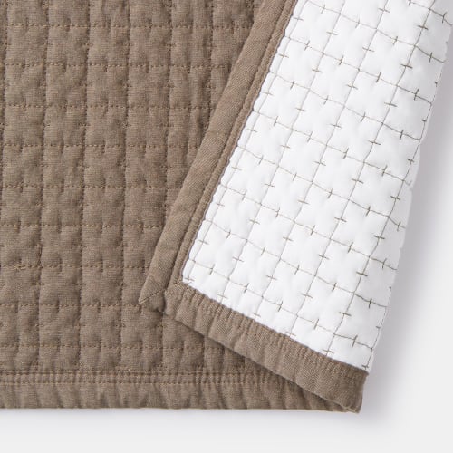 MUJI Washed Cotton Quilted Rug Brown JFAF2A4S