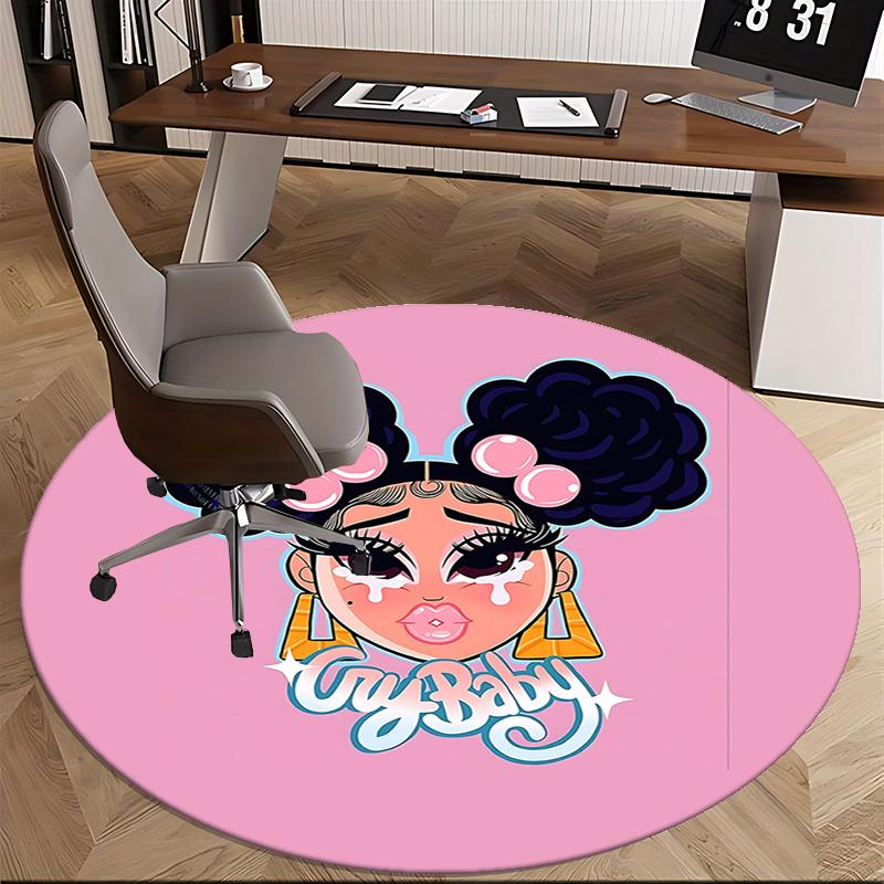 Cry Baby Chair Mat - Round Carpet for Home Decor, Office Use, Bedroom