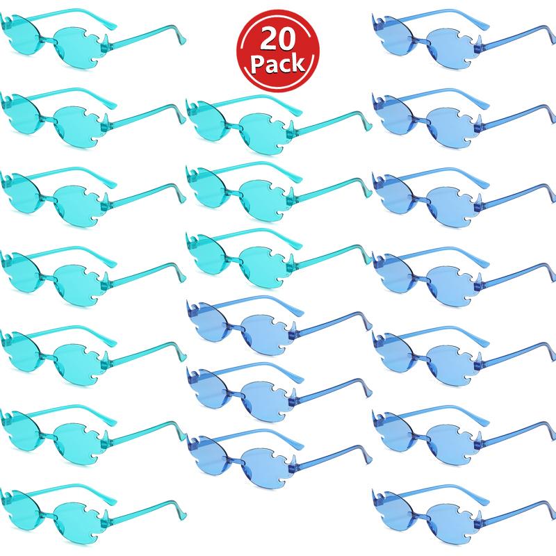 

KAMMPT 20 шт. Без ободка Солнцезащитные Очки в Форме Пламени Новые в Моде Многоцветные Party Shades Модный Дизайн Конфетные Цвета Солнечные Очки as pciture shows