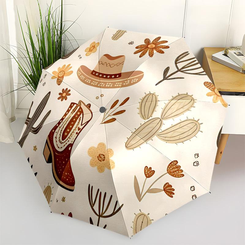 

1pc Cowboy Boots Automatic Opening/Closing Folding Umbrella with 8 Ribs,Portable Sunshade Umbrella Birthday and Holiday gifts yy251231136