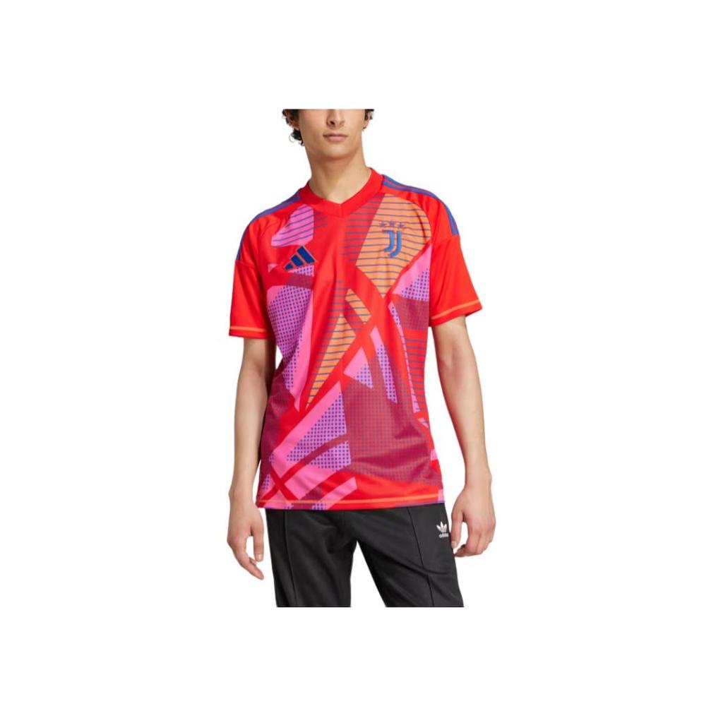 Adidas Juventus Moisture-Wicking Embroidered Team Logo Slim Fit V-Neck Short Sleeve Football Shirt Men Tops Royal-Blue IT3541