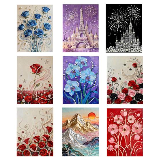 DIY Faux Pearl Painting Kit Castle Sunflower Pattern 3D Imitation Pearl Art Craft Home Wall Decoration Kit