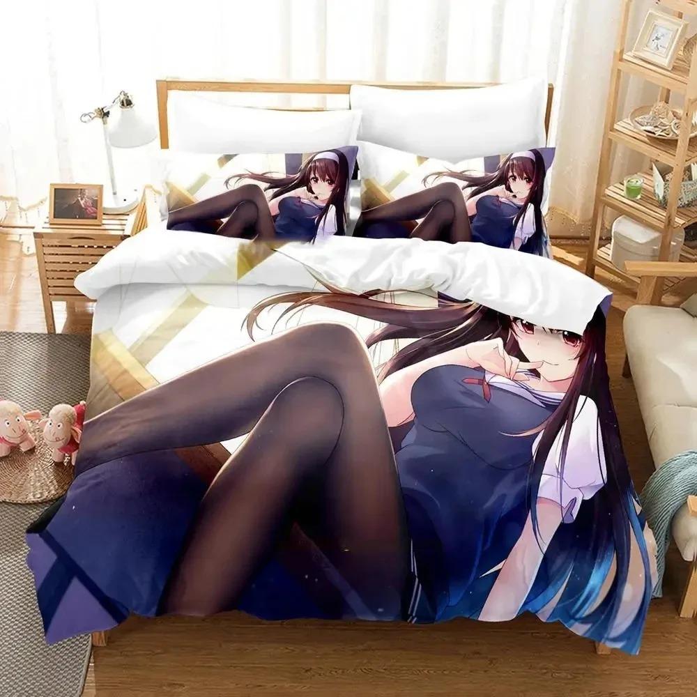 Anime Saekano How to Raise a Boring Girlfriend Bedding Set Boys Girls Twin Queen Size Duvet Cover Pillowcase Bed Boys Adult
