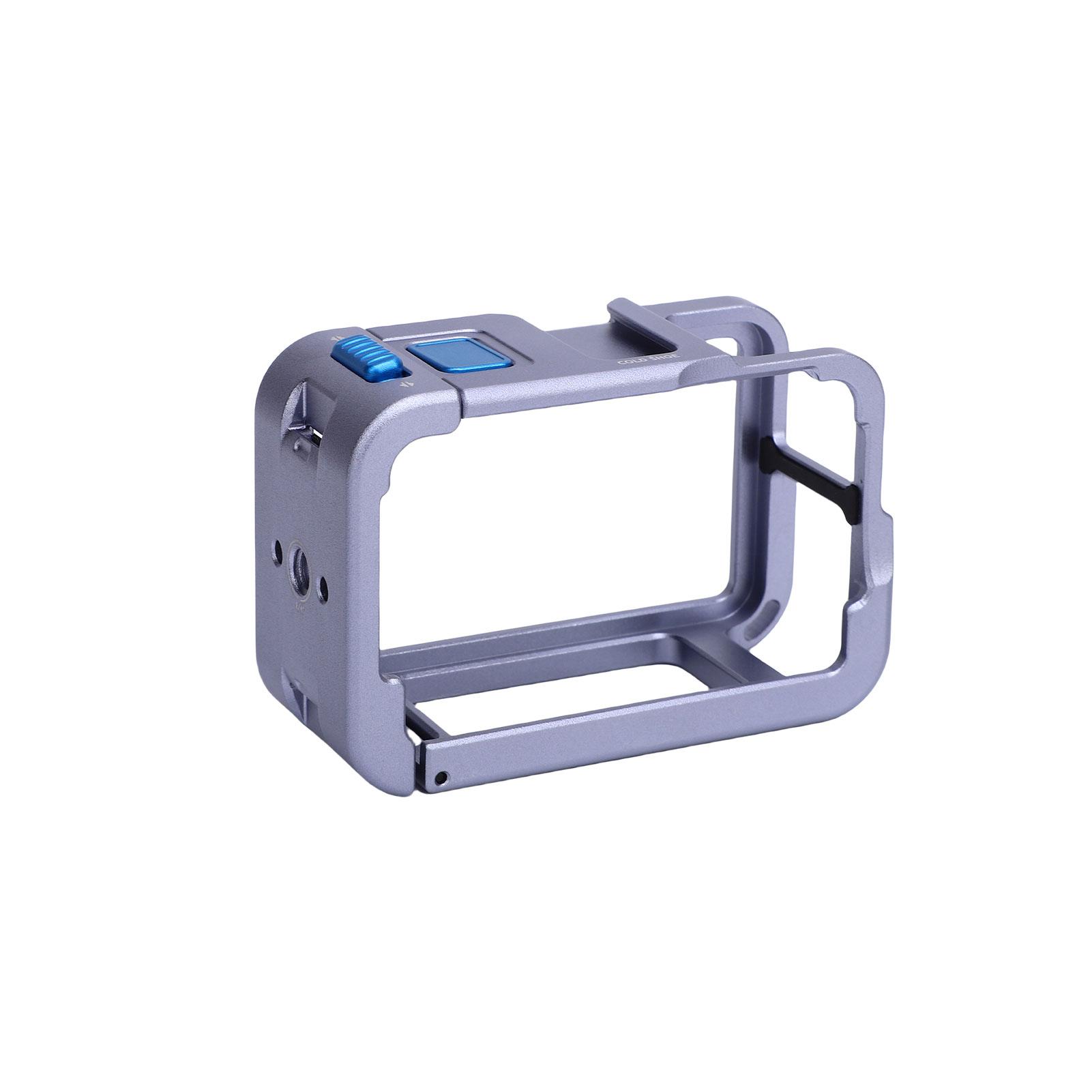 

Ultra Light Aluminum Camera Cage for Action 5Pro 4 3 Fits with ND CPL Filters Cold Shoe 1 4 Inch Screw Ice Blue Gray