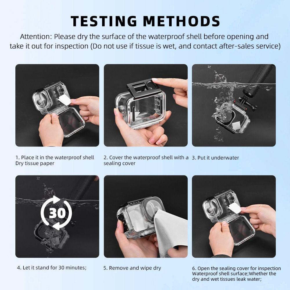 60M Invisible Diving Case Magnetic Base Clear Waterproof Case Durable Hard Underwater Diving Shell for DJI Osmo Action 6