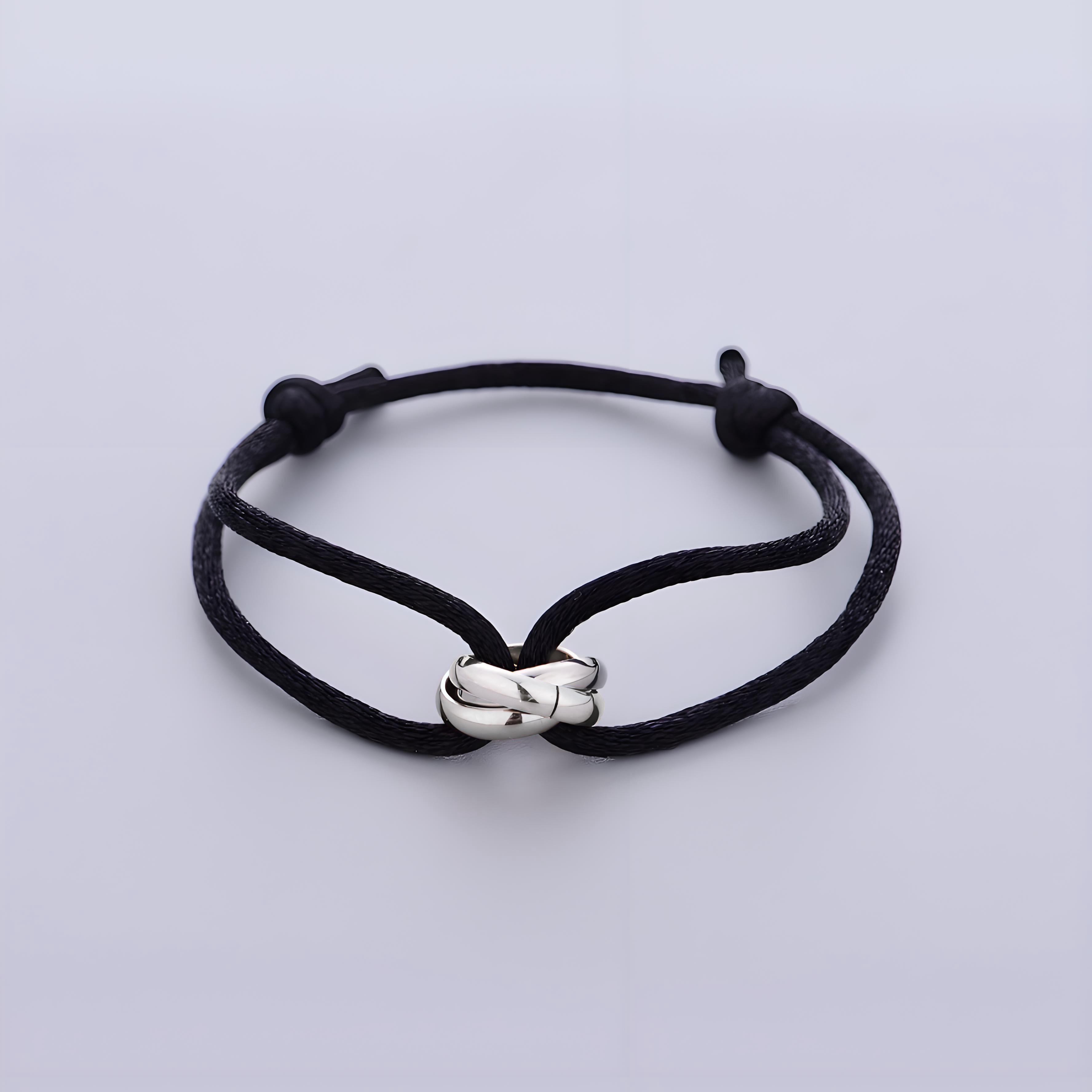 Adjustable woven rope bracelet, simple jewelry, gift for friends, couple, friendship, metal buckle, ring, chain