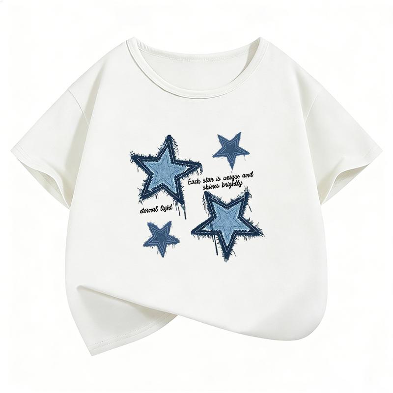 Hip Hop Star Design T Shirts Streetwear Kids Childrens Tshirt short sleeve Boys Girls Summer Spring Casual Top Tee