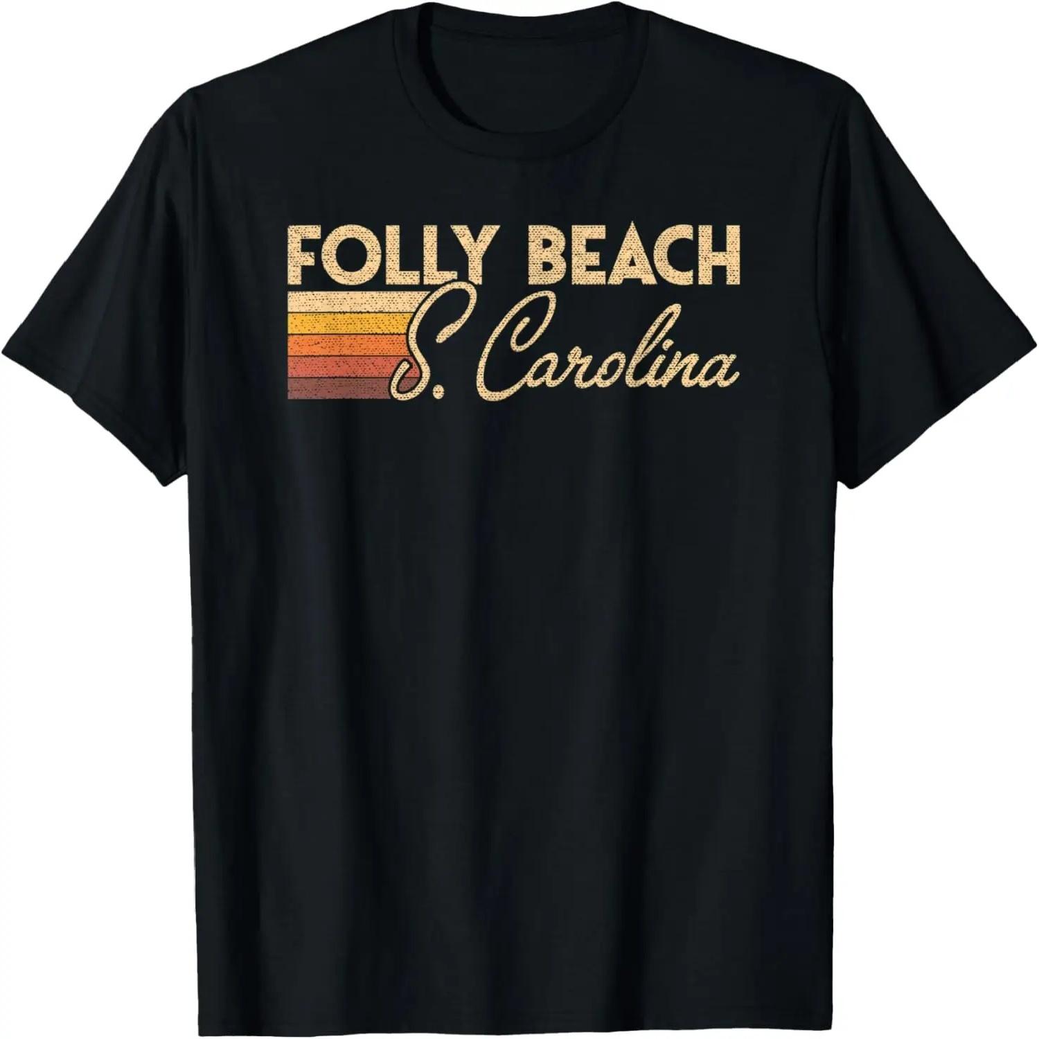 80s Style Folly Beach South Carolina T-Shirt S