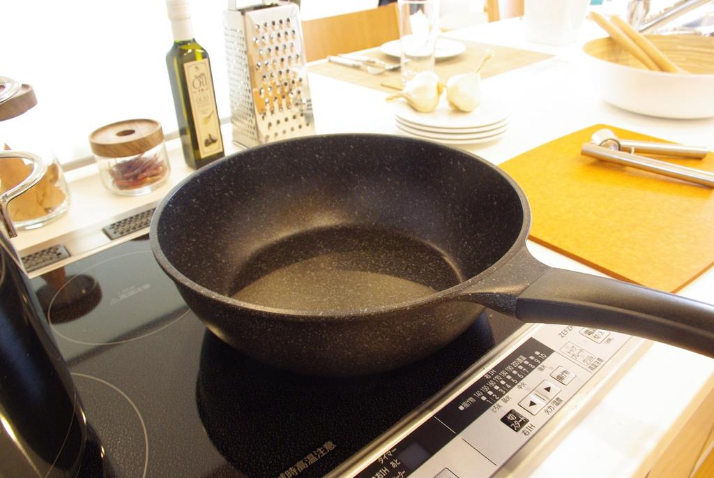 Tafuco Frying Deep Induction Diamond Marble Pan, Type, 28cm, Compatible, Coating, Black, F-7124