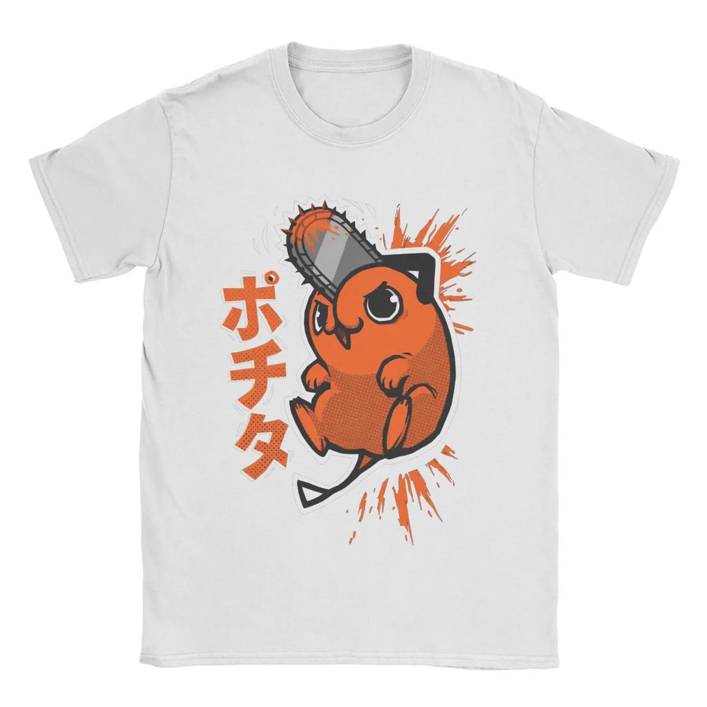 Pochita Poster T Shirt Chainsaw Man Graphic Oversized T-shirt Couple Aesthetic Clothes Trendy Tshirt Short Sleeve Retro Clothing