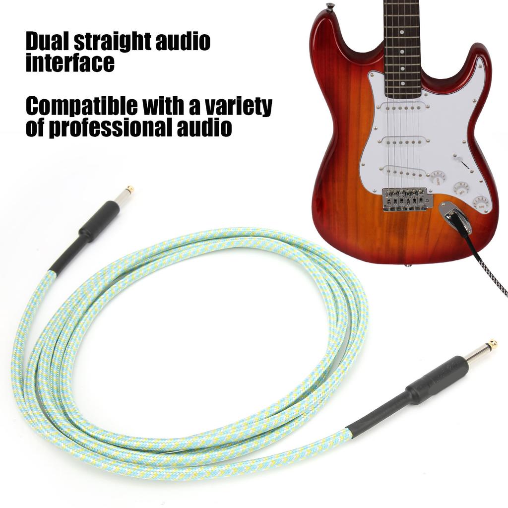 Guitar Cable     NickelPlated Plug   Cord Electronic Musical Instrument Wire(Yellow )