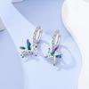 All New Silver S925 Honey Bees, Cats, Dogs Zircon Earrings and Eardrop Simple Fine Jewelry Women Girls Party Gift