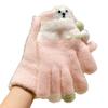 Touch-screen Warm Knitted Gloves Cartoon Girls Winter Gloves Riding Protective Mittens  Cycling