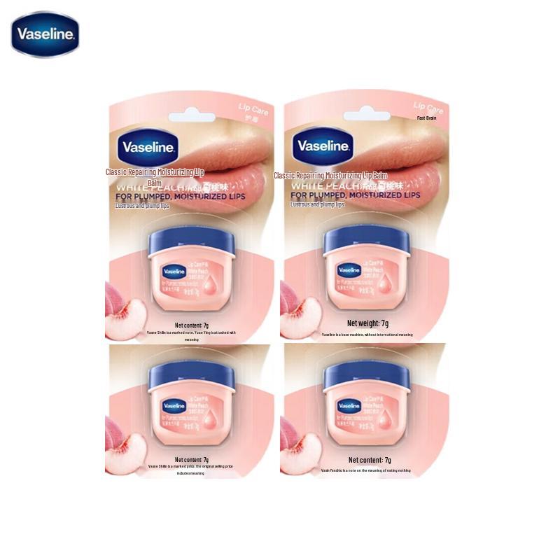 Vaseline Classic Repair Lip Balm - White Peach (4-Pack)
