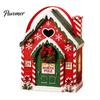 Holiday Treat Containers Christmas House Shaped Candy Boxes with Handles, Festive Cottage And Cookie Packaging for Cookies Party Favors Decorations