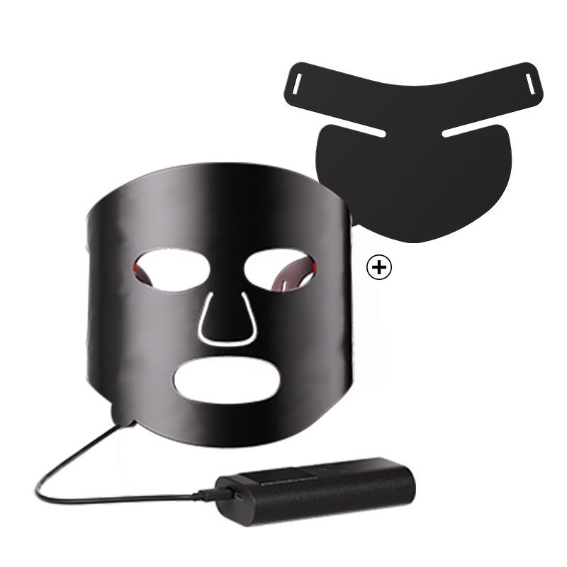 New Colorful LED Phototherapy Black Gold Mask Household Facial Mask Skin Rejuvenation Whitening Oil Removal Neck Instrument Large Row Light